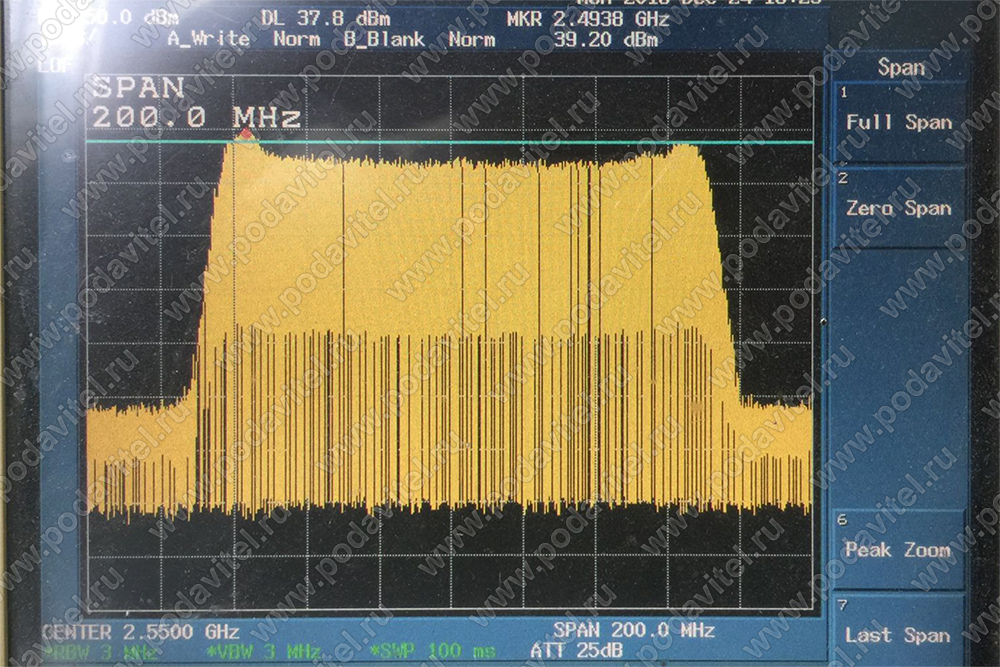 Тестирование частоты 2600-2700 МГц  - 40dbm / 10W